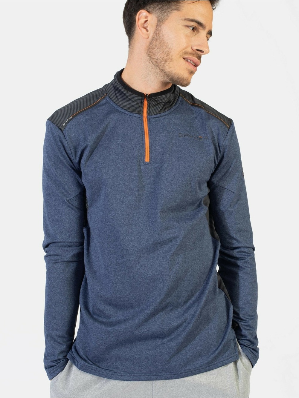 Spyder Performance 1/4 Zip Base Layer Blue Orange L